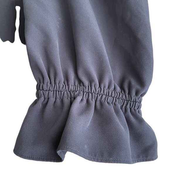 Black Halo Womens Dress Size 6 Navy Blue Elsie Puff Sleeve Crewneck Sheath - Picture 3 of 9